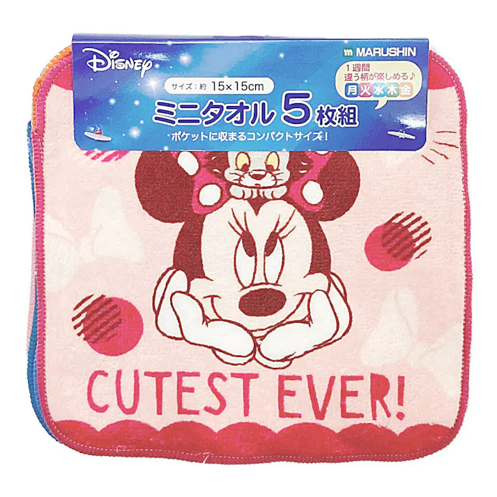 ミニタオル ミニー フリルスタイル 5枚組