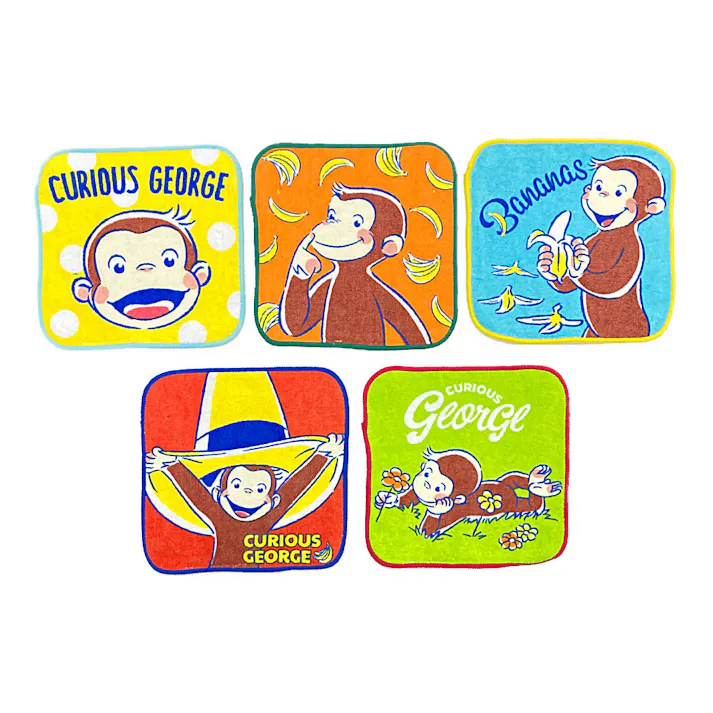 ミニタオル ジョージ ハッピー 5枚組