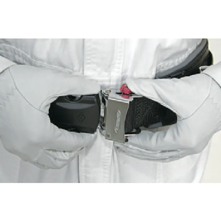 【CAINZ-DASH】マーベル 調整機能付ワークポジショニング用ベルト(ワンタッチバックル)黒 D環2個・V角環1個付 湾曲タイプ MATX-180WB【別送品】