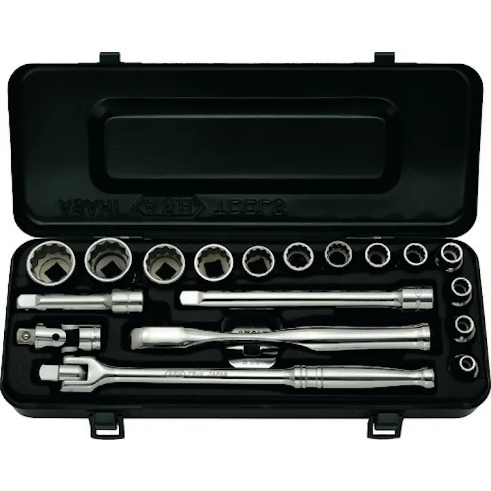 【CAINZ-DASH】旭金属工業 レボウェイブ12角ソケットセット3/8(9.5)×19PCS VO3122【別送品】