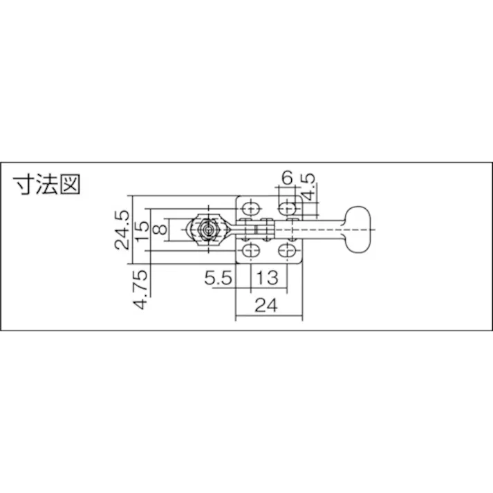 【CAINZ-DASH】育良精機 下方押え型トグルクランプ 水平ハンドル(31102) ISK-040【別送品】