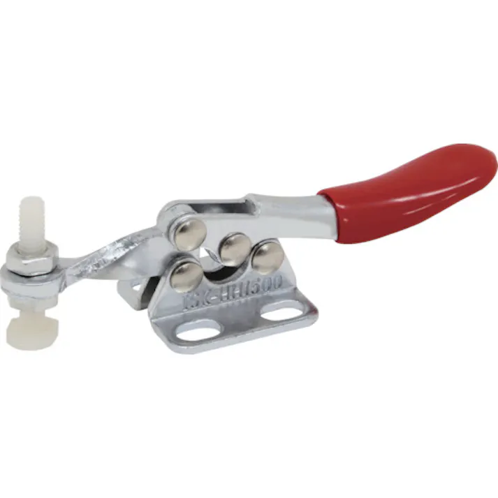 【CAINZ-DASH】育良精機 下方押え型トグルクランプ スチール 水平ハンドル(31104) クランプアーム移動角度75° フランジベース 締付力0.27kN ISK-HH1500【別送品】