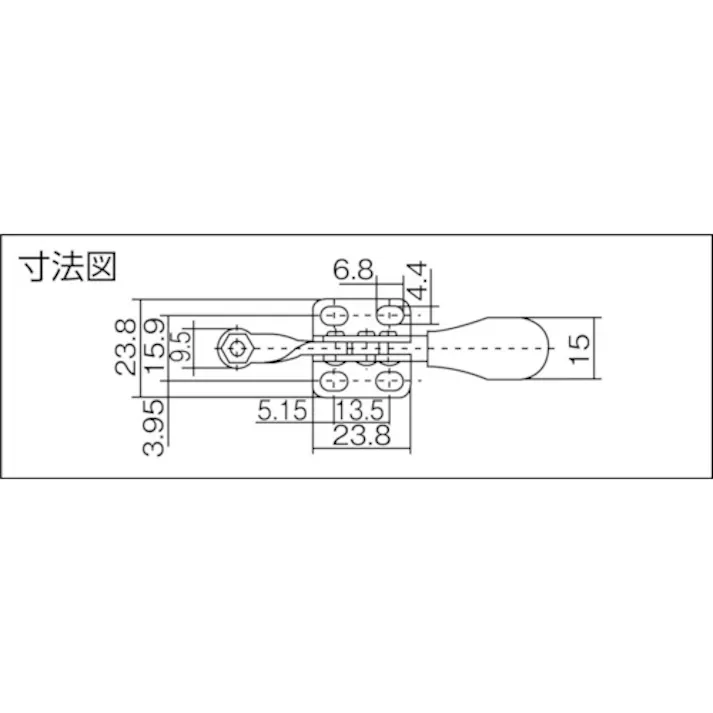 【CAINZ-DASH】育良精機 下方押え型トグルクランプ スチール 水平ハンドル(31104) クランプアーム移動角度75° フランジベース 締付力0.27kN ISK-HH1500【別送品】