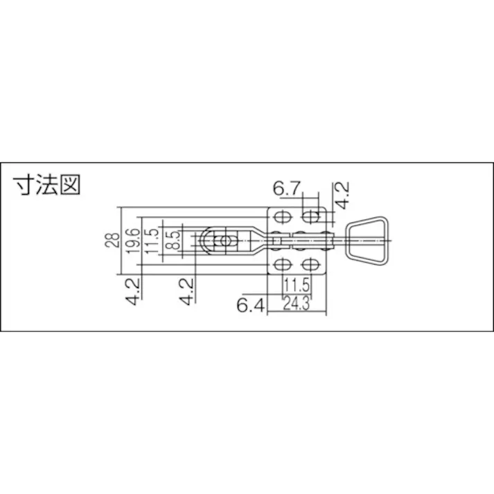 【CAINZ-DASH】育良精機 下方押え型トグルクランプ ステンレスタイプ水平ハンドル(31114) ISK-080-2S【別送品】