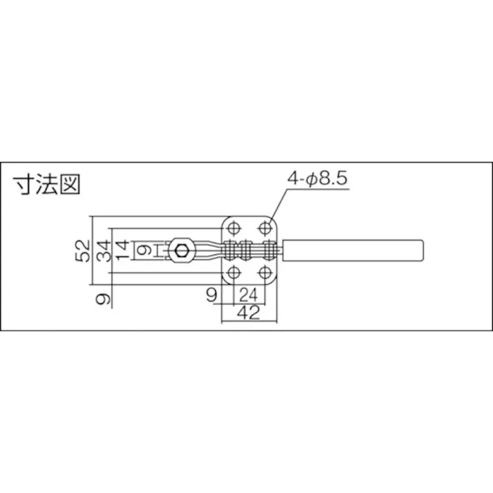 【CAINZ-DASH】育良精機 下方押え型トグルクランプ 水平ハンドル(31201) ISK-38BS0【別送品】