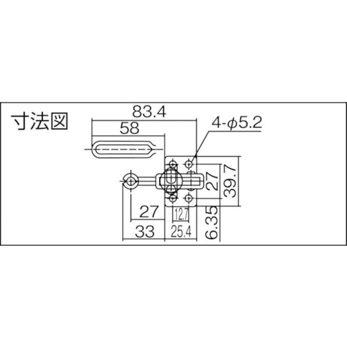 【CAINZ-DASH】育良精機 下方押え型トグルクランプ　スチール　垂直ハンドル（３１３０２）　クランプアーム移動角度１００°　フランジベース　締付力０．９１ｋＮ ISK-HV2500【別送品】