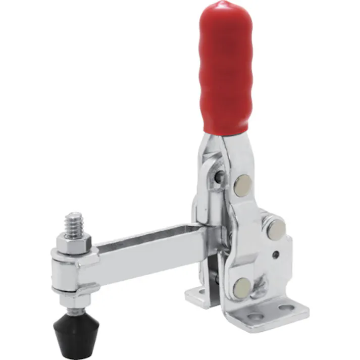 【CAINZ-DASH】育良精機 下方押え型トグルクランプ スチール 垂直ハンドル(31303) クランプアーム移動角度90° フランジベース 締付力0.91kN ISK-HV2530-UL【別送品】