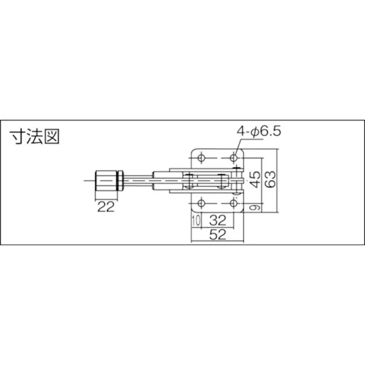 【CAINZ-DASH】育良精機 横押し型トグルクランプ スチール(31404) ストローク30mm フランジベース 押圧力2.0kN ISK-50A0【別送品】
