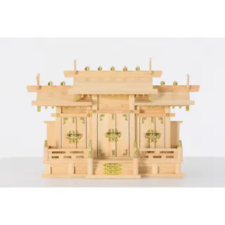 神棚 屋根違い三社 和 中 幅60cm×奥行20cm×高さ39cm