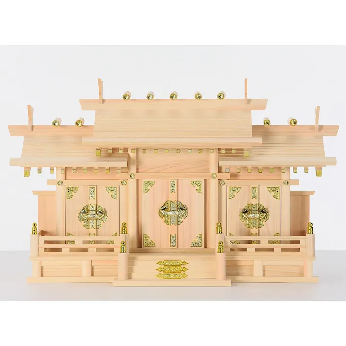 神棚 屋根違い三社 和 大 幅70cm×奥行25cm×高さ41cm