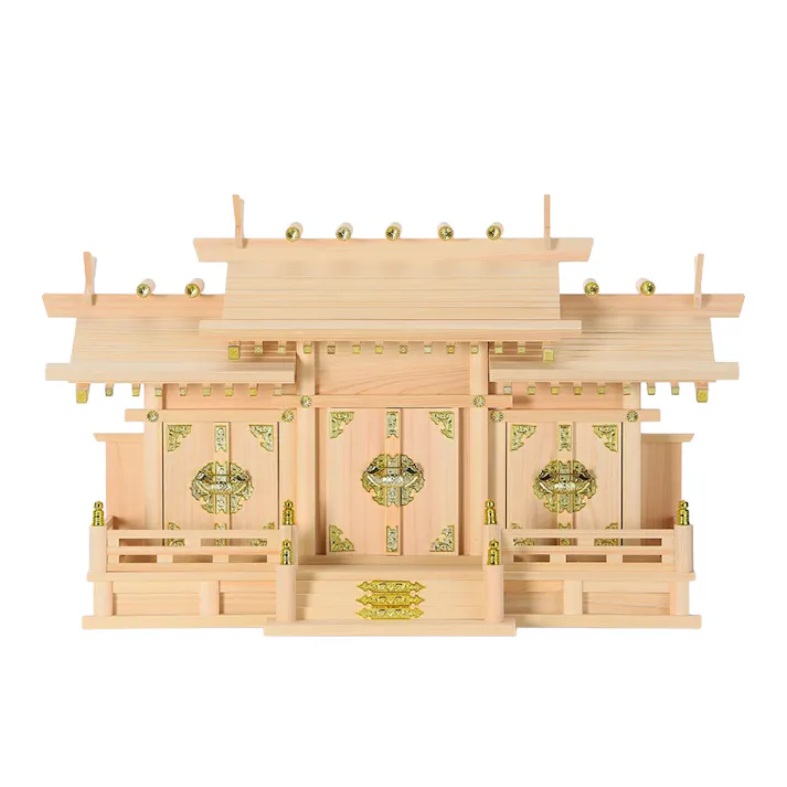 神棚 屋根違い三社 和 大 幅70cm×奥行25cm×高さ41cm