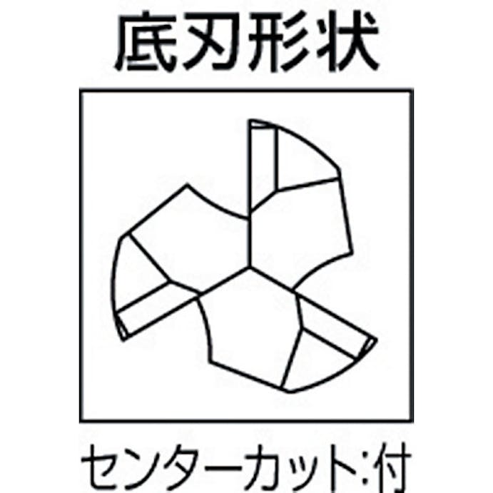 【CAINZ-DASH】三菱マテリアル ３枚刃アルミ加工用　超硬ラフィングスクエアエンドミルミディアム刃長（Ｍ）５ｍｍ CMRAD0500【別送品】