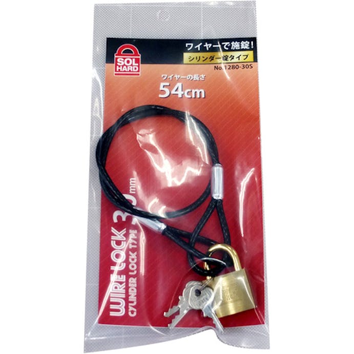 【CAINZ-DASH】清水 ワイヤー＆パドロックシリンダー錠タイプ　５４５ｍｍ 1280-30S【別送品】