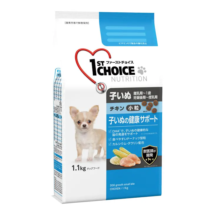 アース・ペット ファーストチョイス 子いぬ 離乳期~1歳 チキン 小粒 子いぬの健康サポート 1.1kg