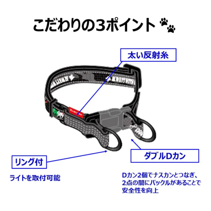 ナイトラン トレドッグ 反射 Wカラー ブラック S