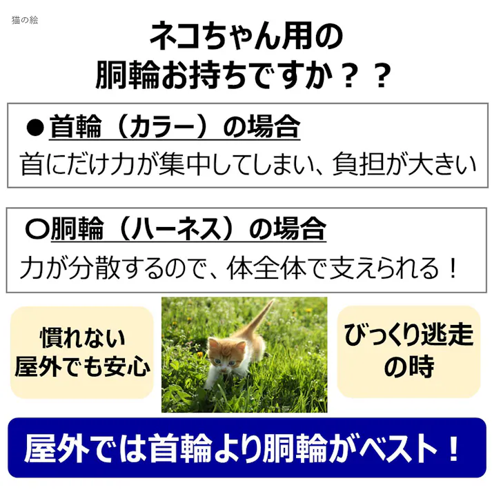 ねこモテ猫胴輪 オルテガ 8の字セット ミニ 紺橙