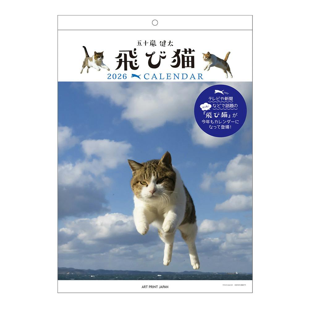 2026年 壁掛けカレンダー 飛び猫 | 文房具・事務用品 通販