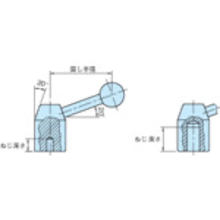【CAINZ-DASH】イマオコーポレーション クランプレバー ロッキングレバー ねじ寸法M10×1.50 LL50R【別送品】