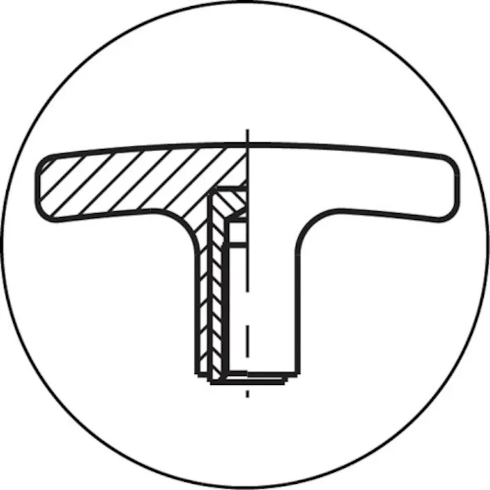 【CAINZ-DASH】イマオコーポレーション 角型Tハンドル(メネジ)55 M6 TH55N【別送品】