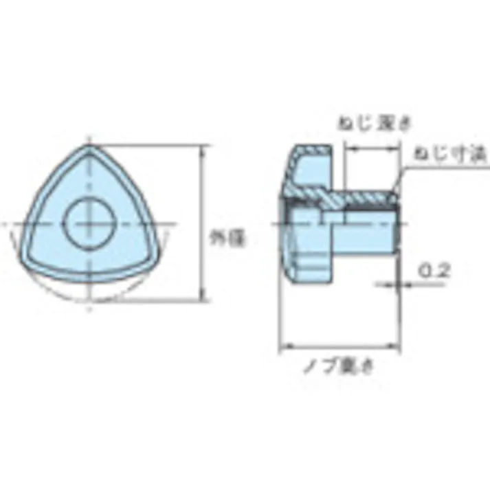 【CAINZ-DASH】イマオコーポレーション スリーロブノブ(メネジ)40 M8 ブラック TK40【別送品】