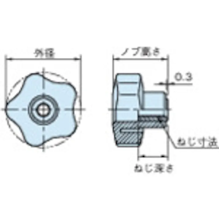 【CAINZ-DASH】イマオコーポレーション スターノブ(タップ穴)40 M8 STK40NT【別送品】