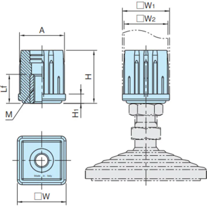 【CAINZ-DASH】イマオコーポレーション 角パイプ用ジョイント NDQ40X2-M16 NDQ40X2-M16【別送品】