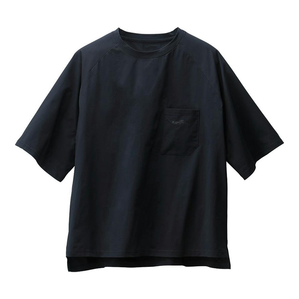 バンドカラー半袖シャツ クロ LL | 作業着・作業服・安全靴 通販