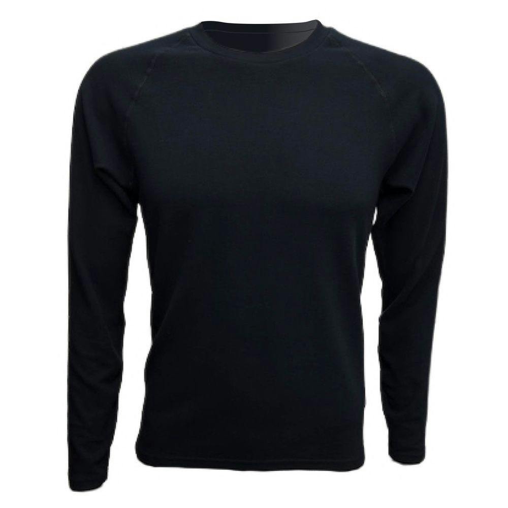 HEAT FITUNDER 両面起毛スタイル 長袖 クルーネック クロ L