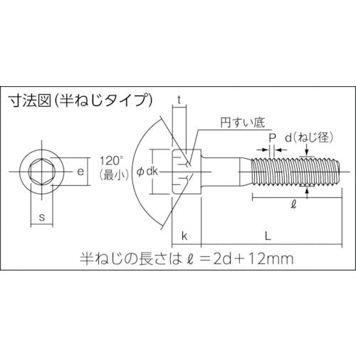 CAINZ-DASH】コノエ 六角穴付ボルト半ねじ M6x40（200本入