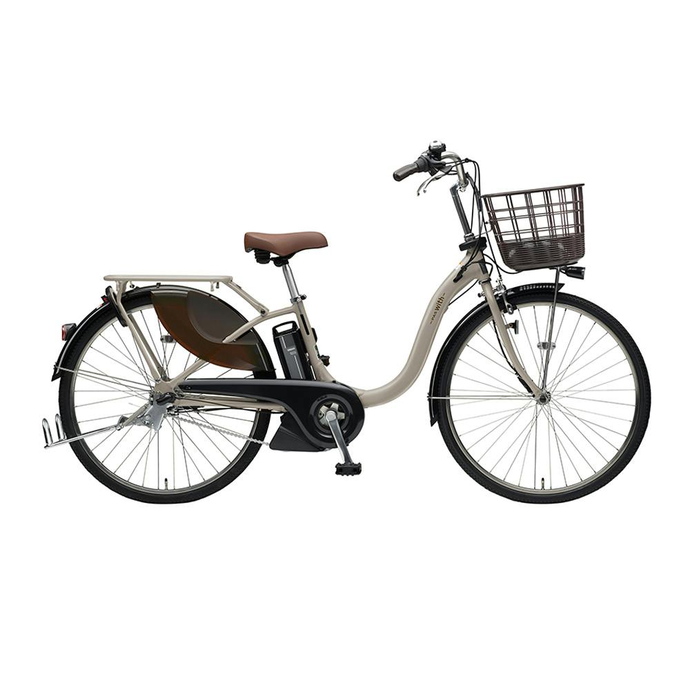 【自転車】《ヤマハ》23年モデル 電動アシスト自転車 PAS With26 26インチ 内装3段変速 マットグレイッシュベージュ PA26FGWL3J