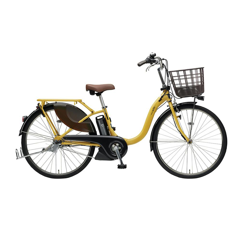 【自転車】《ヤマハ》 電動アシスト自転車 PAS With26 26インチ 内装3段変速 スモークイエロー