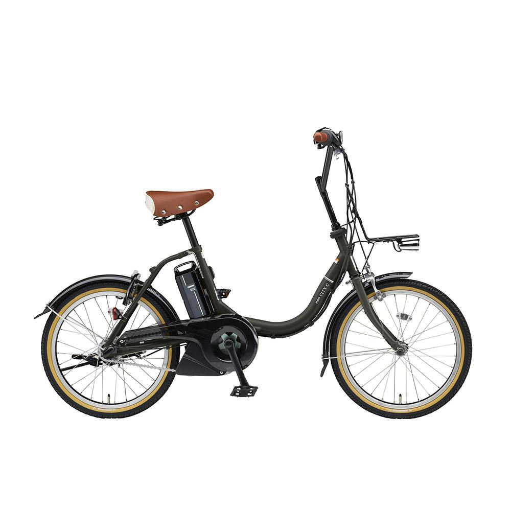 【自転車】《ヤマハ》 電動アシスト自転車 PAS CITY-C 20インチ 内装3段変速 マットオリーブ(販売終了)