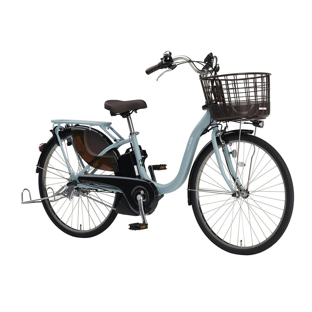 【自転車】《ヤマハ》24年モデル 電動アシスト自転車 PAS With 24インチ 内装3段変速 マットスモーキーブルー