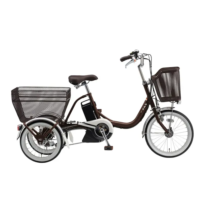 【自転車】電動アシスト自転車 PAS ワゴン パス ワゴン 前輪18型 後輪16型 カカオ