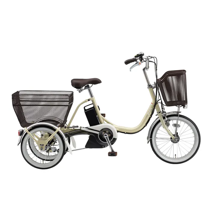【自転車】電動アシスト自転車 PAS ワゴン パス ワゴン 前輪18型 後輪16型 アイボリー