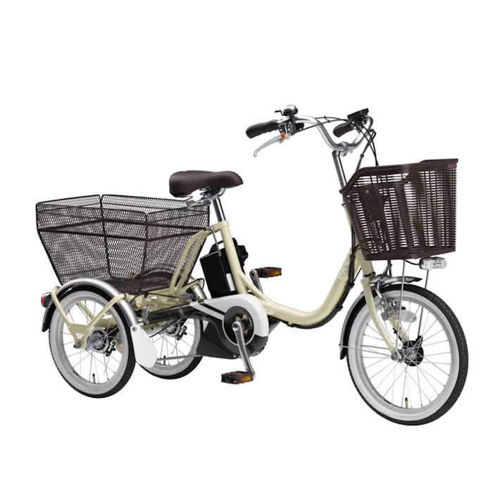 【自転車】電動アシスト自転車 PAS ワゴン パス ワゴン 前輪18型 後輪16型 アイボリー