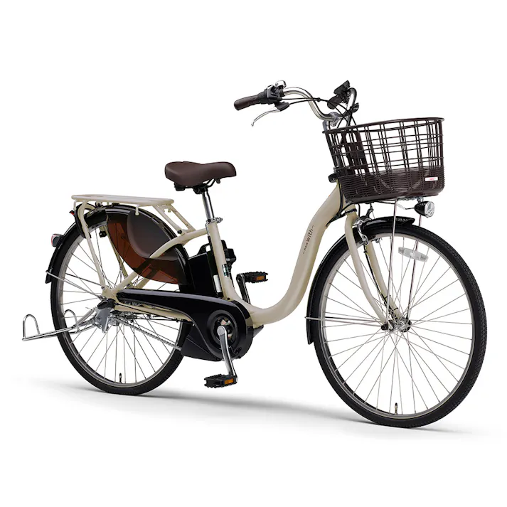 【自転車】26年モデル 電動アシスト自転車 PAS With パス ウィズ 26インチ 内装3段 マットグレイッシュベージュ ツヤ消しカラー