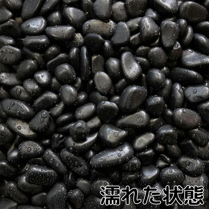 TAIKOH 高級黒玉石 黒光石 5分 16-22mm 10kg 化粧砂利 ブラック 黒 磨き 玉石 中