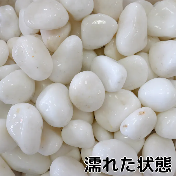 TAIKOH 高級白玉石 白仙 1.5寸 30-40mm 10kg 化粧砂利 ホワイト 白 水磨き 玉石 大