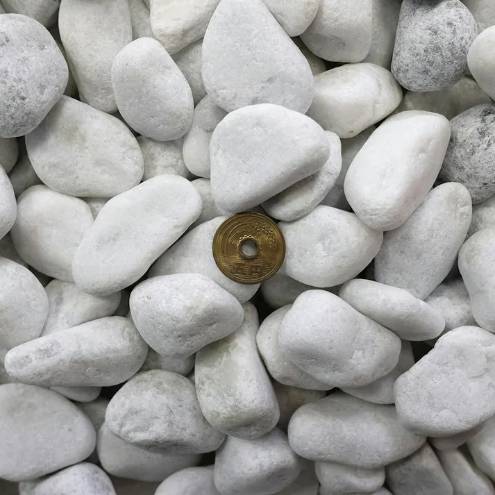 TAIKOH 白玉砂利 8分 22-28mm 10kg 化粧砂利 ホワイト 白 玉石 中