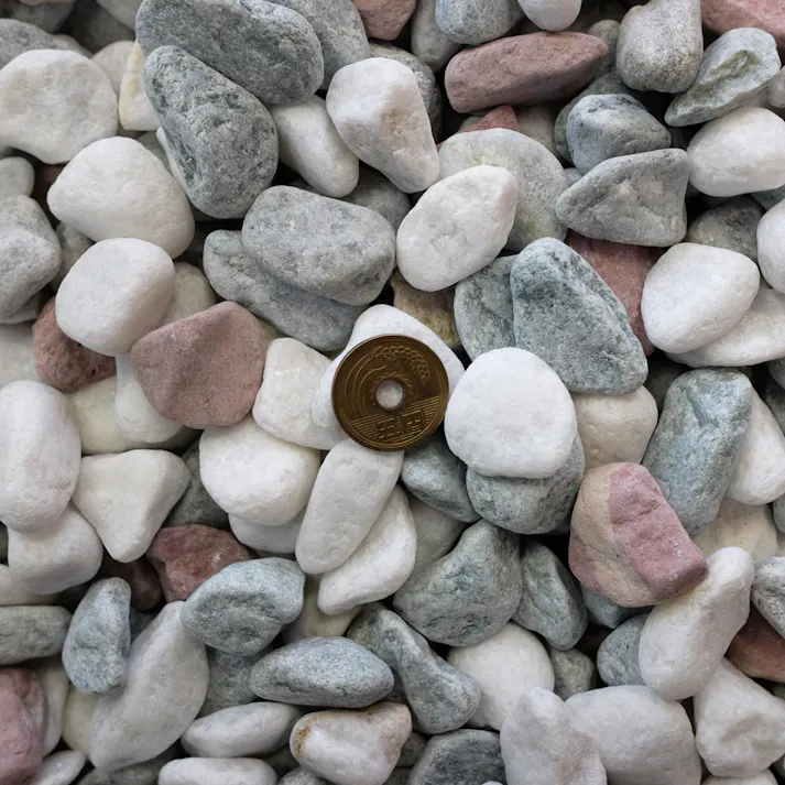 TAIKOH 五色砂利 5分 16-22mm 10kg 化粧砂利 ホワイト 白 レッド 赤 グリーン 緑 ミックス 玉石 中