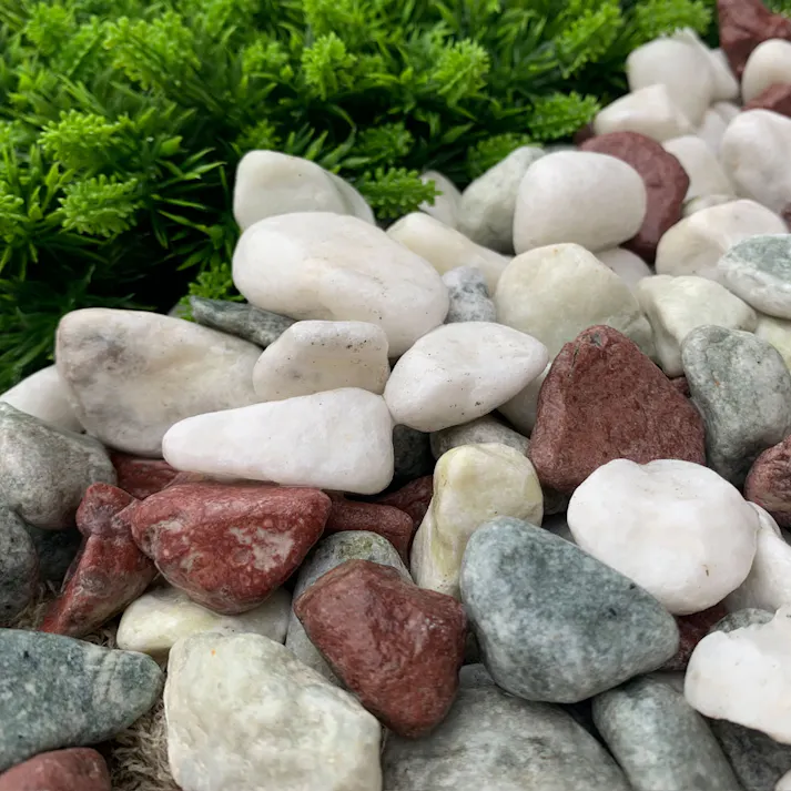 TAIKOH 五色砂利 8分 22-28mm 10kg 化粧砂利 ホワイト 白 レッド 赤 グリーン 緑 ミックス 玉石 中