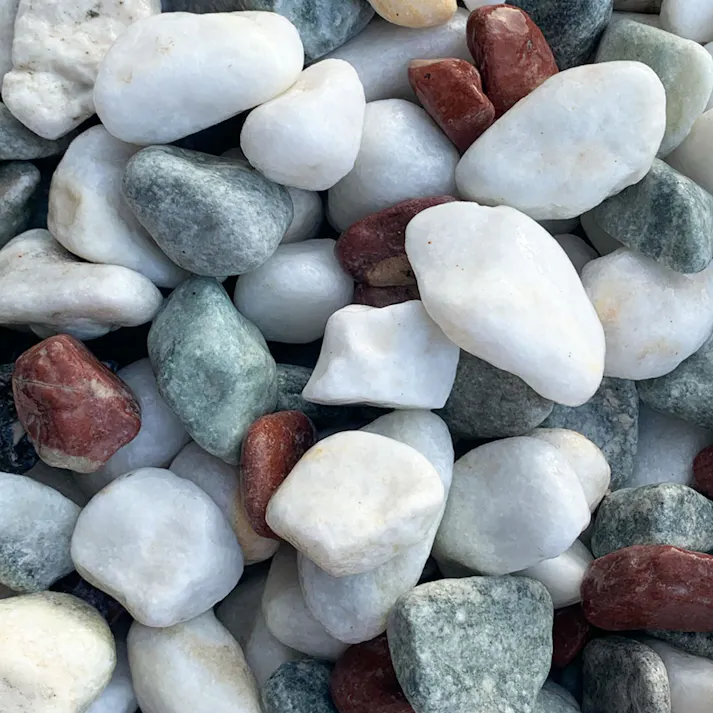 TAIKOH 五色砂利 1寸 28-35mm 10kg 化粧砂利 ホワイト 白 レッド 赤 グリーン 緑 ミックス 玉石 大