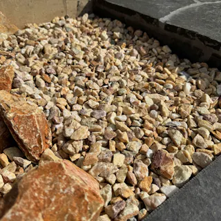 TAIKOH マーブルイエロー 5分 15-25mm 10kg 天然大理石 化粧砂利 イエロー 黄 ベージュ 砕石 中