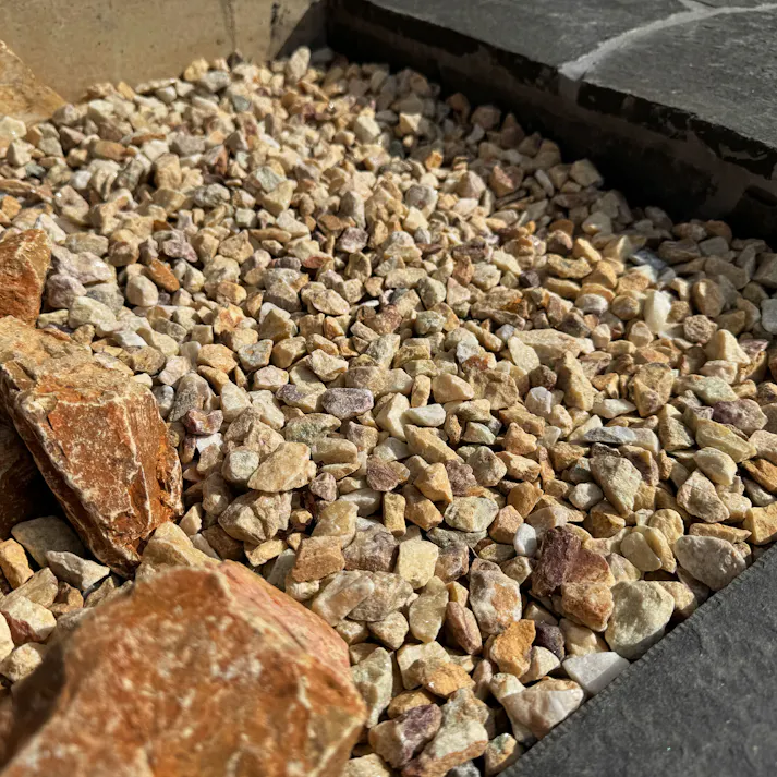 TAIKOH マーブルイエロー 5分 15-25mm 10kg 天然大理石 化粧砂利 イエロー 黄 ベージュ 砕石 中