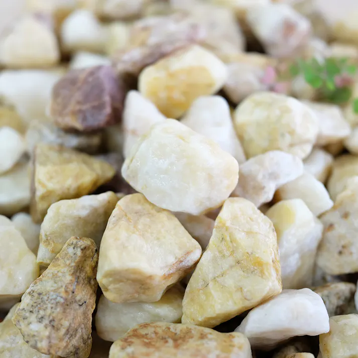 TAIKOH マーブルイエロー 5分 15-25mm 10kg 天然大理石 化粧砂利 イエロー 黄 ベージュ 砕石 中