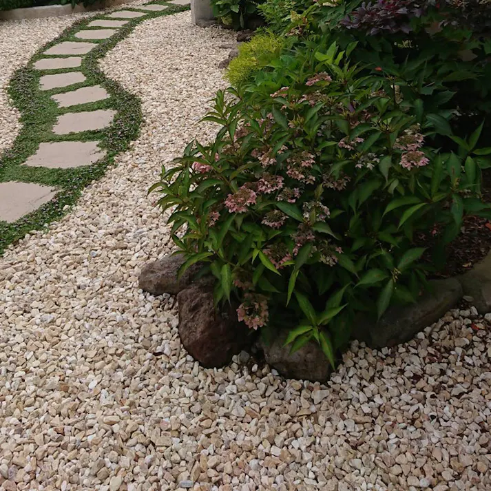 TAIKOH マーブルイエロー 5分 15-25mm 10kg 天然大理石 化粧砂利 イエロー 黄 ベージュ 砕石 中