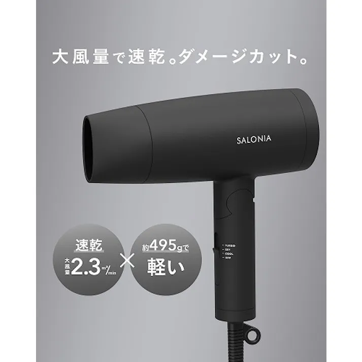 サロニア SALONIA ドライヤー 大風量イオンドライヤー ホワイト 軽量 SL-013WH