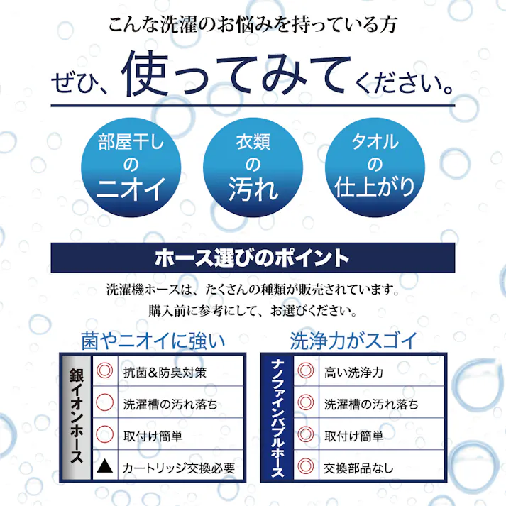 エニーシング ナノファインバブルホース 65960 工具不要 電源不要 簡単 手軽