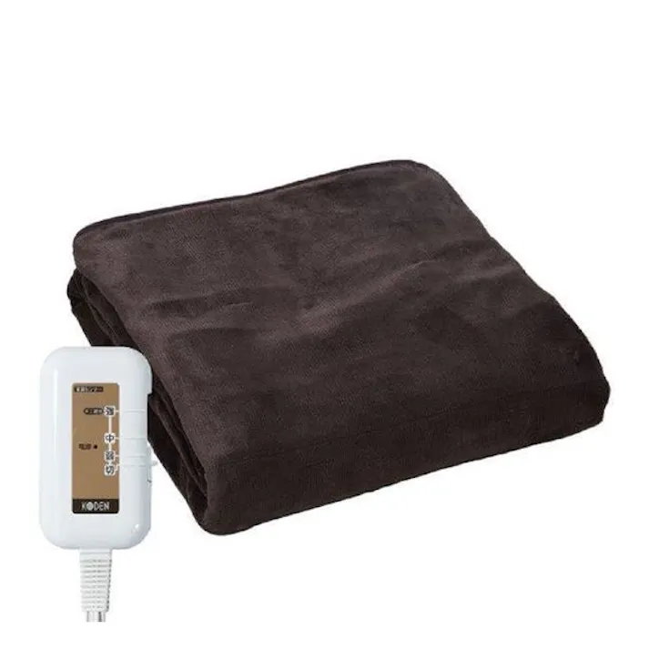 電気掛敷毛布 シングル 188×130cm フランネル 洗える 室温センサー スライド温度調節 ダニ退治 ブラウン KODEN VWB551R-B